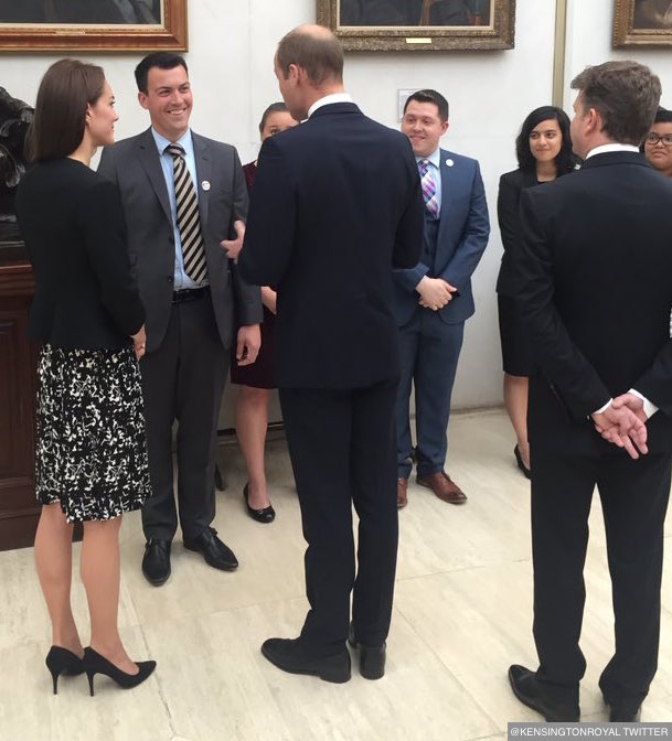 William and Kate speaking with LGBT network GLIFAA representatives in the US embassy