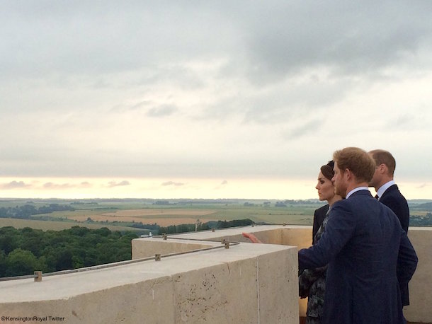 William, Kate and Harry overlook the battlefields