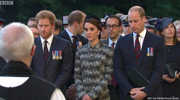 Kate Middleton, Prince Harry and Prince William at Thiepval in France