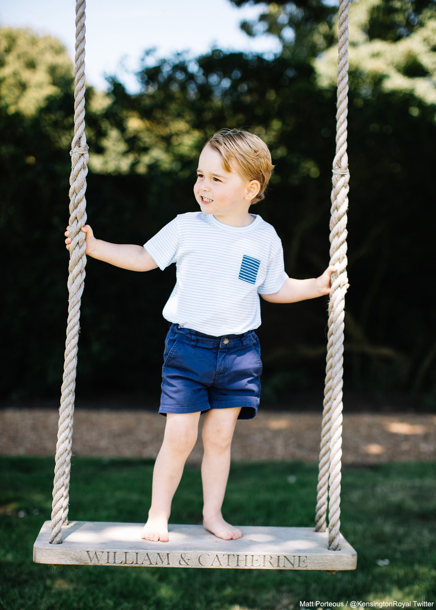 Prince George stood on the William and Catherine swing