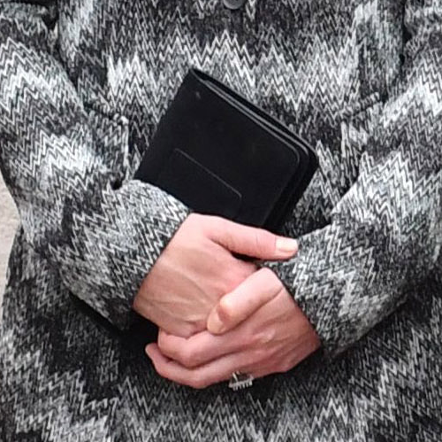 Kate Middleton carries her black Mulberry clutch bag during the Somme commemorations