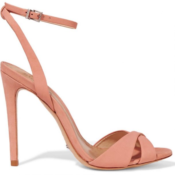 Schutz Dollie Sandals in Clay worn by 