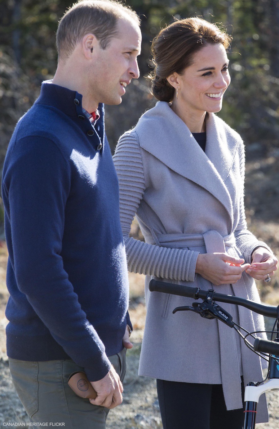 Kate Middleton wearing her grey Sentaler jacket