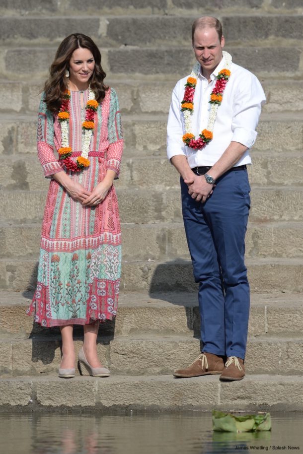 Kate Middleton wearing her Monsoon Fleur wedges in India