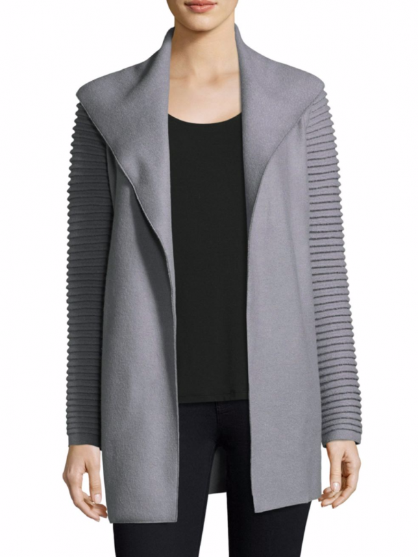 Sentaler Wrap Coat with Ribbed Sleeves in Gull Grey, as worn by the Duchess of Cambridge (Kate Middleton)