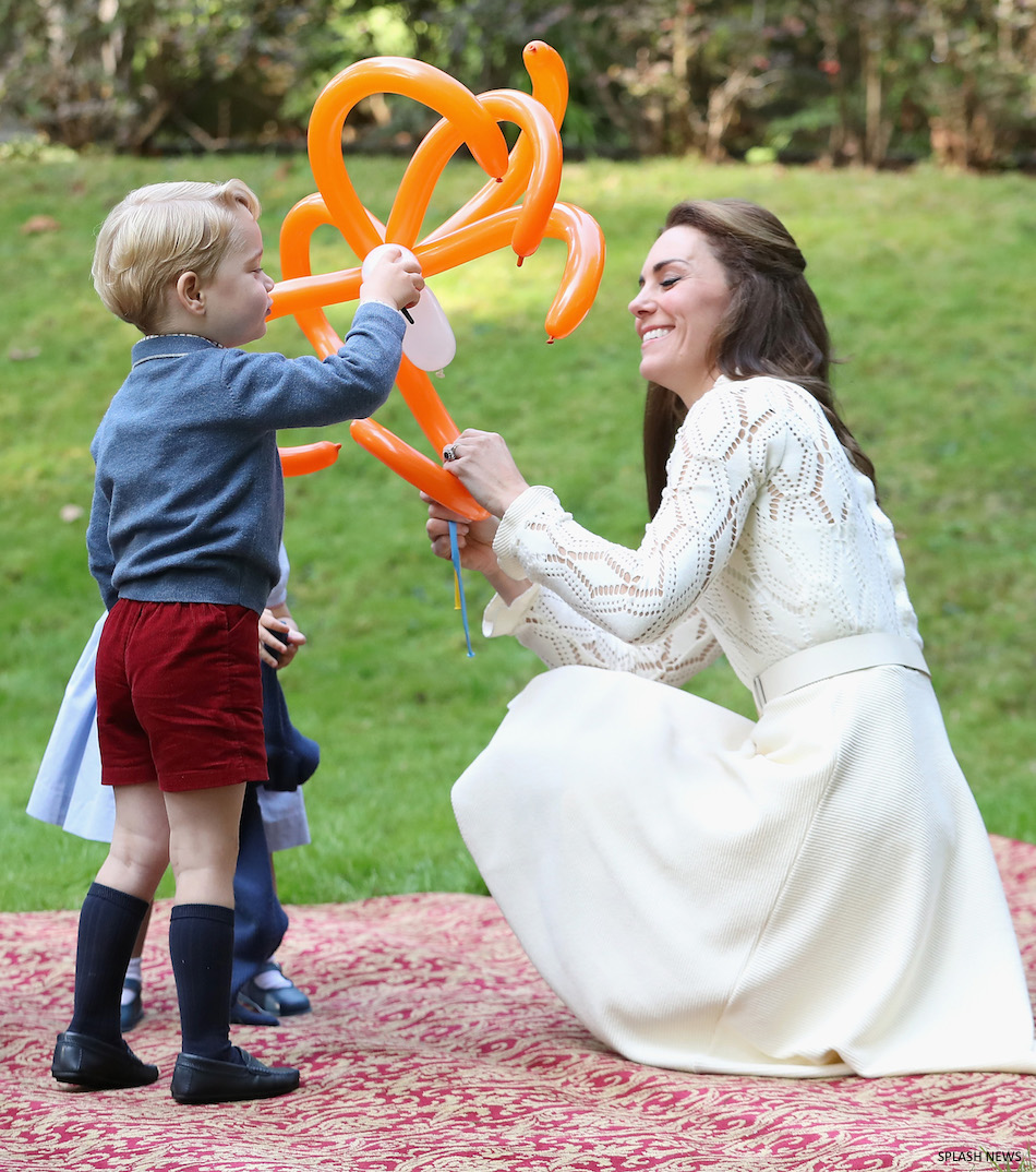 The Duke and Duchess of Cambridge, Prince George and Princess Charlotte attend a children's party for Military families at Government House, Victoria, British Columbia, Canada, on the 29th September 2016.