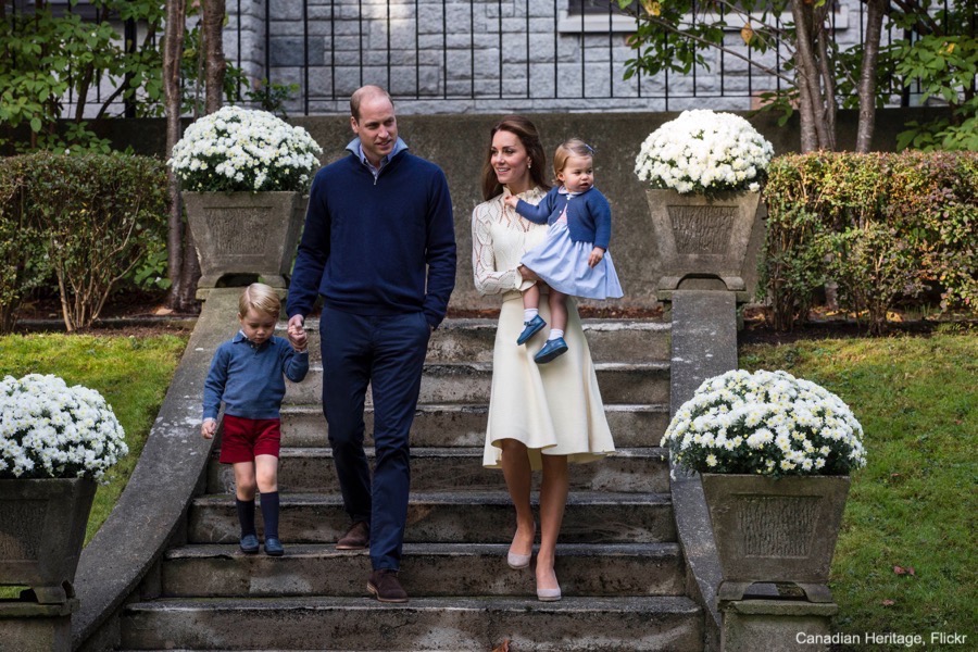 William, Kate, George and Charlotte at a Children's Garden Party in Canada