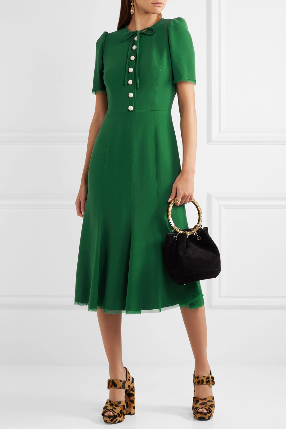 Dolce \u0026 Gabbana Green Midi Dress