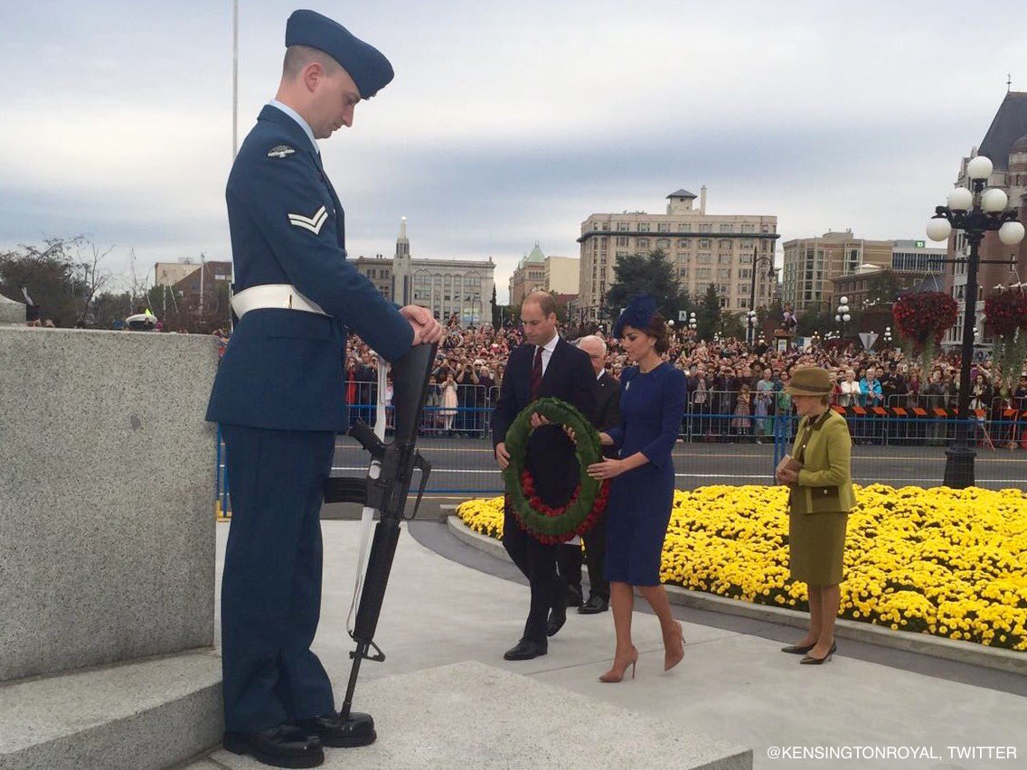 William and Kate lay a wreath in Victoria BC Canada