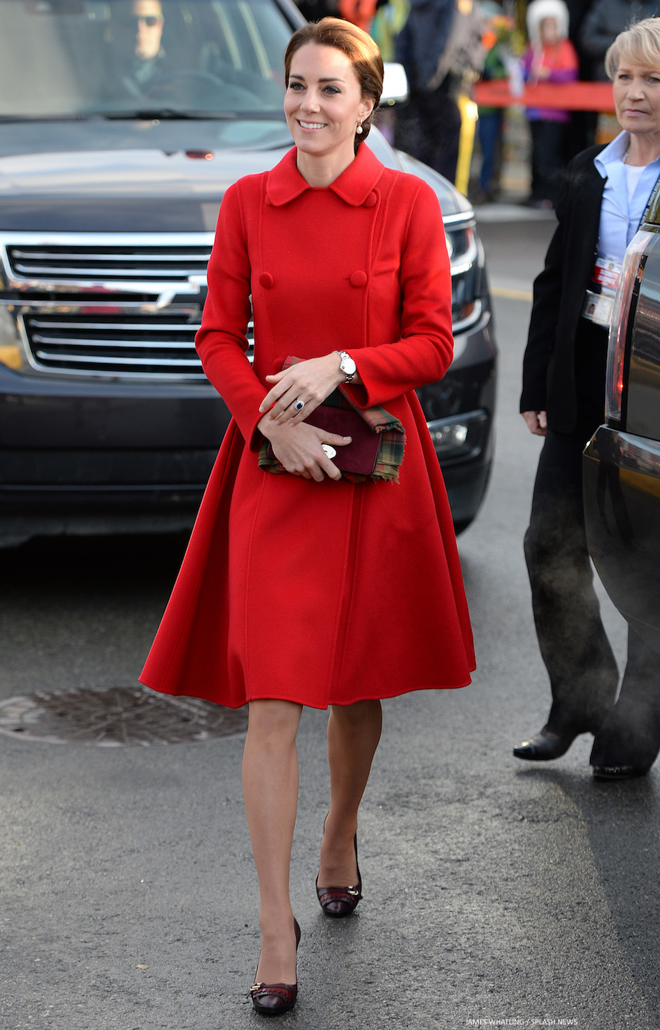 Canada Day 5: Kate in red Carolina Herrera coat for Yukon visit