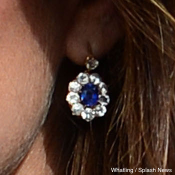 Kate Middleton's Diamond and Sapphire earrings, thought to be adapted from a pair worn by Princess Diana