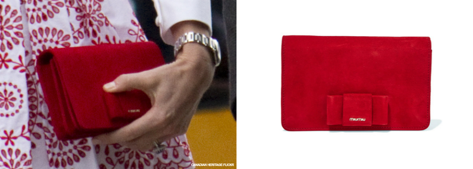 Kate Middleton's red suede Miu Miu bag from Vancouver