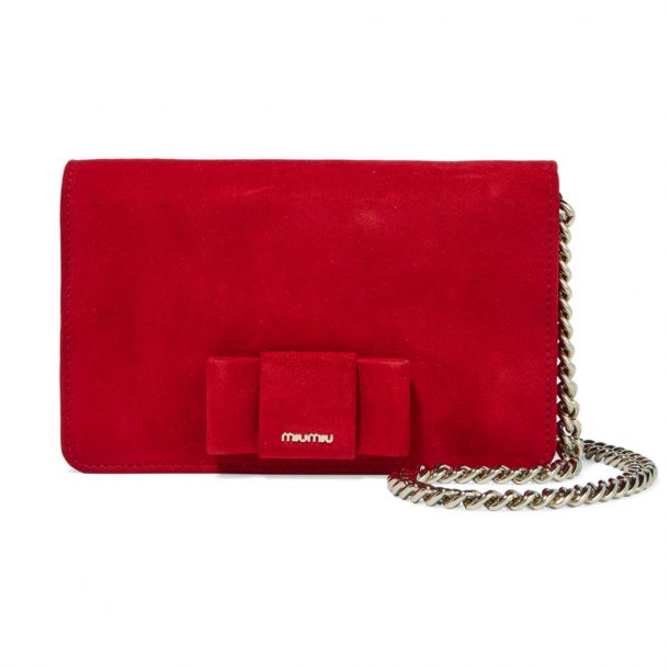 Red cheap suede clutch