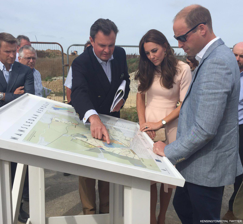 The couple visit developments supported by the Duchy of Cornwall