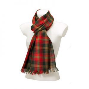 Kate Middleton's Tartan Scarf in Red & Green Maple Leaf