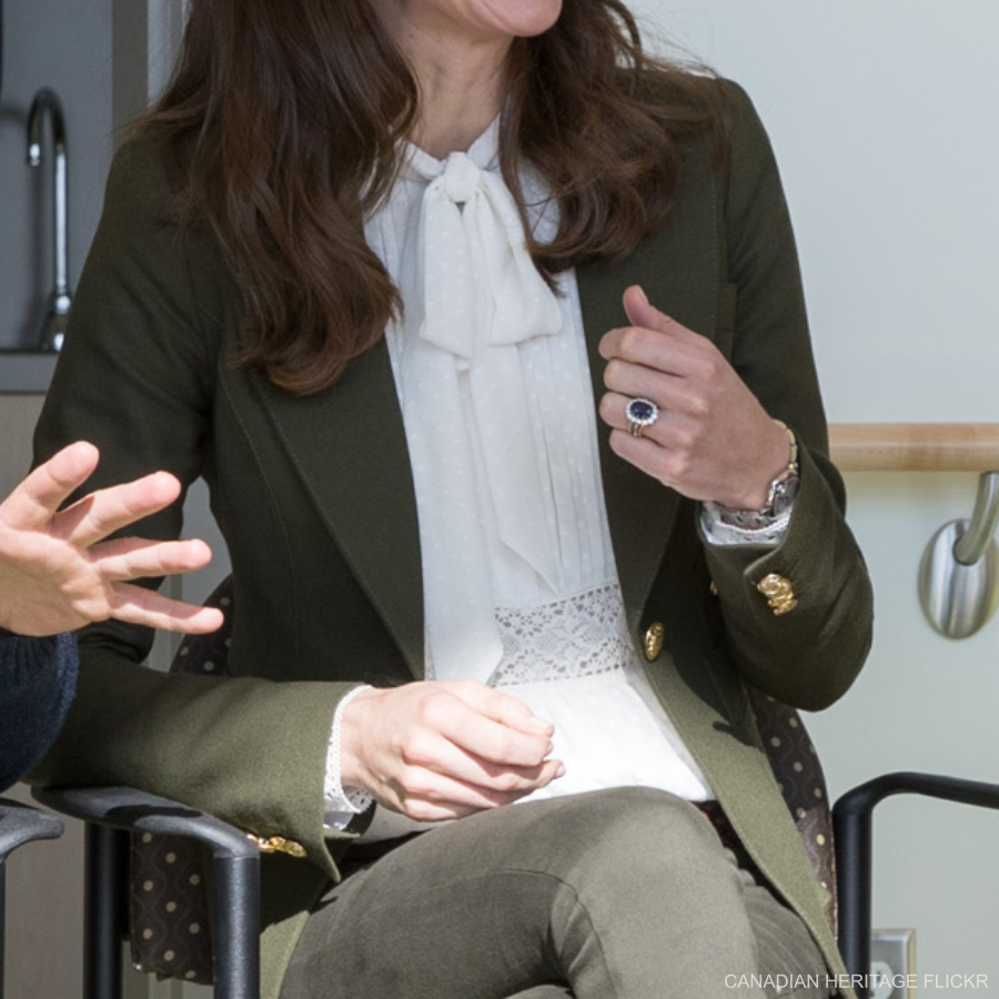 Kate Middleton's white pussybow blouse