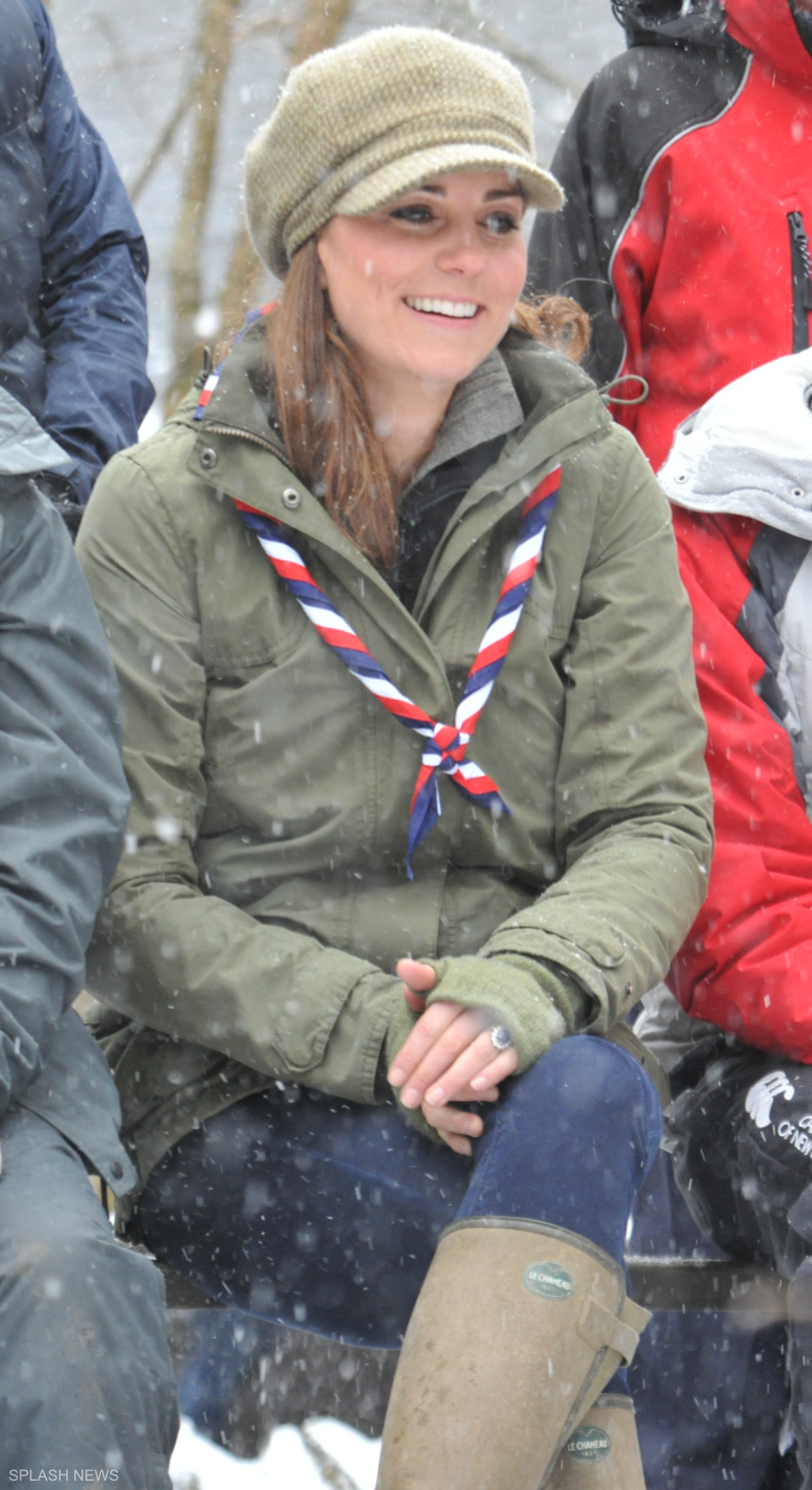 Rain boots fit for a princess! Kate Middleton wears the Le Chameau Vierzonord boots with neoprene lining during a visit to a Scout camp on a snowy day