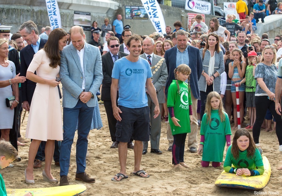 Prince William and Kate Middleton on Towan Beach in Cornwall