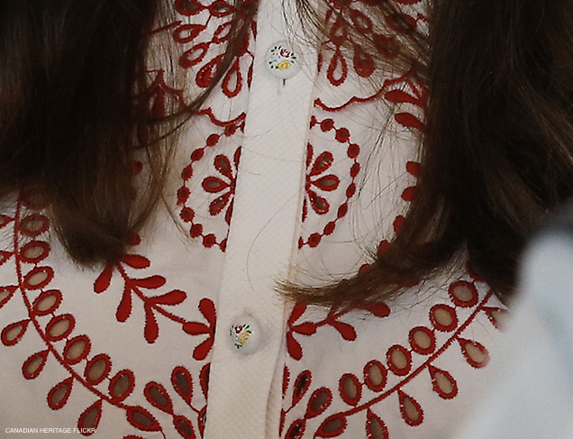 Printed Buttons on the Alexander McQueen dress