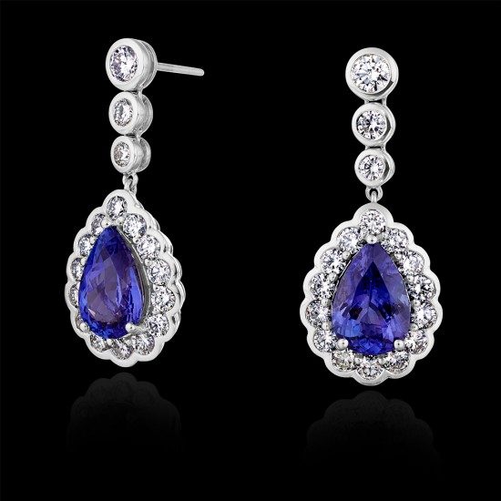 Kate Middleton's blue tanzanite and diamond earrings by G Collins and Sons