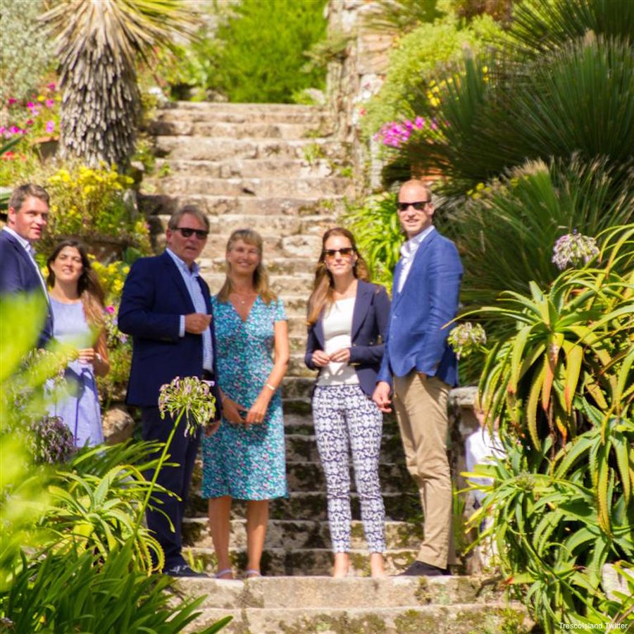 Kate Middleton and Prince William visiting the Abbey Gardens on Tresco, Isles of Scilly