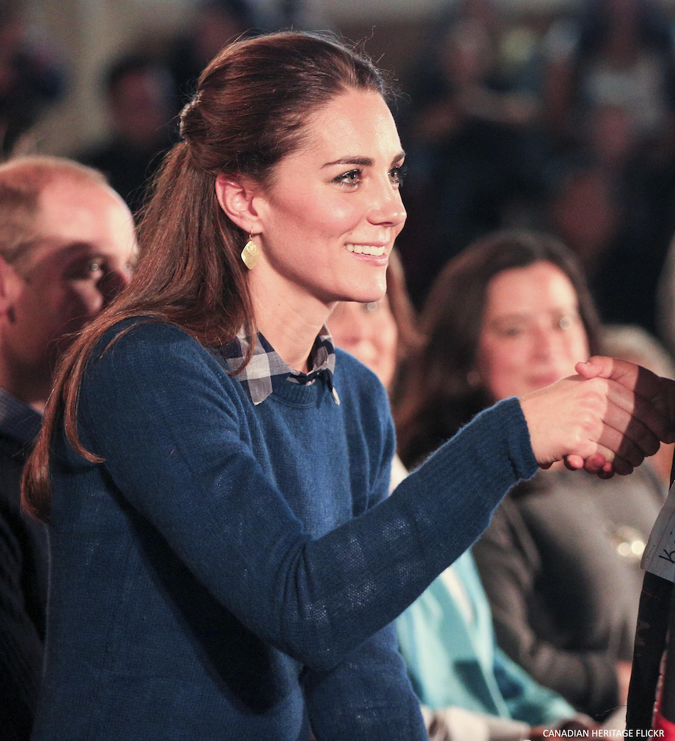 Kate Middleton wearing her blue Jigsaw sweater in Bella Bella