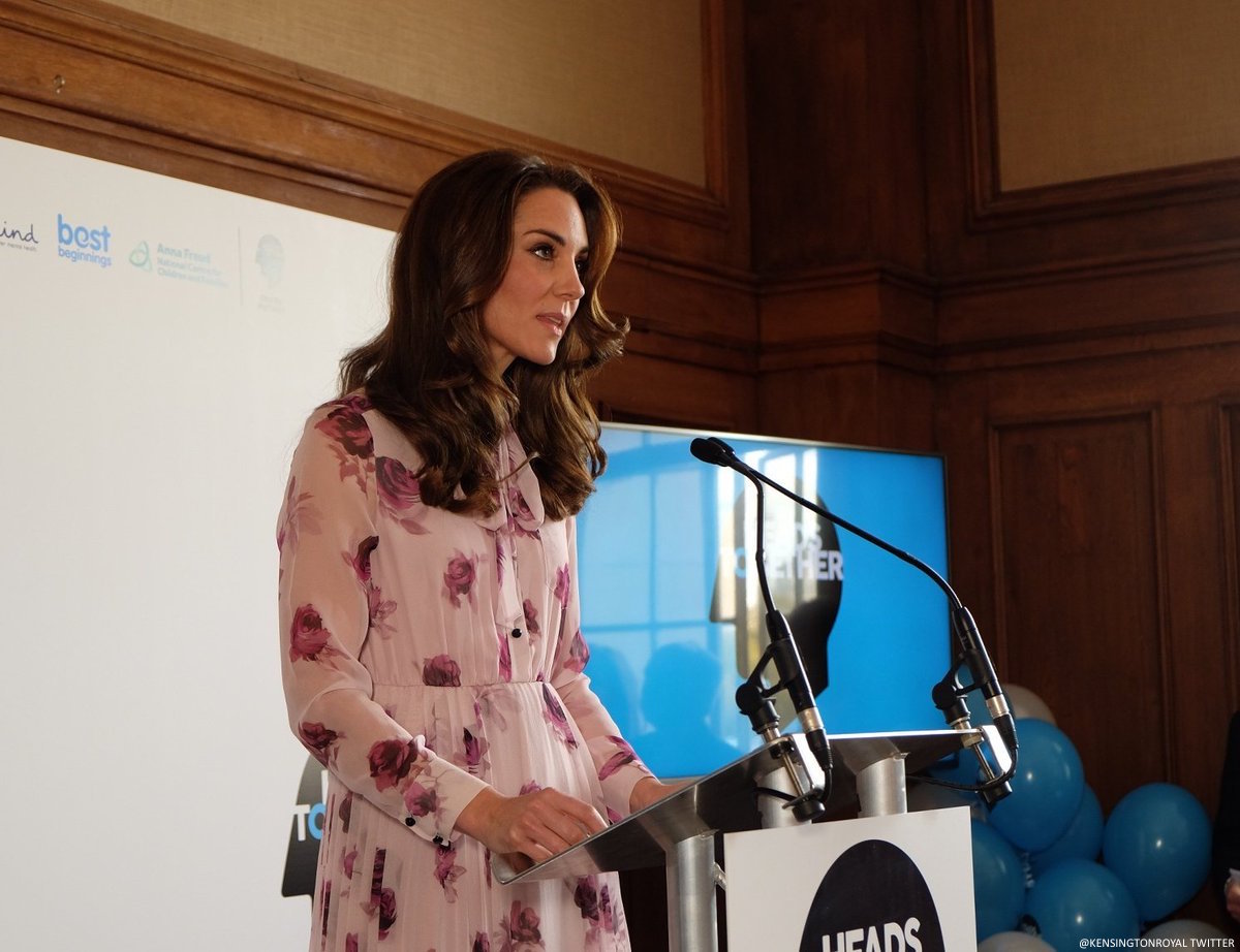 Kate delivers a speech during World Mental Health Day