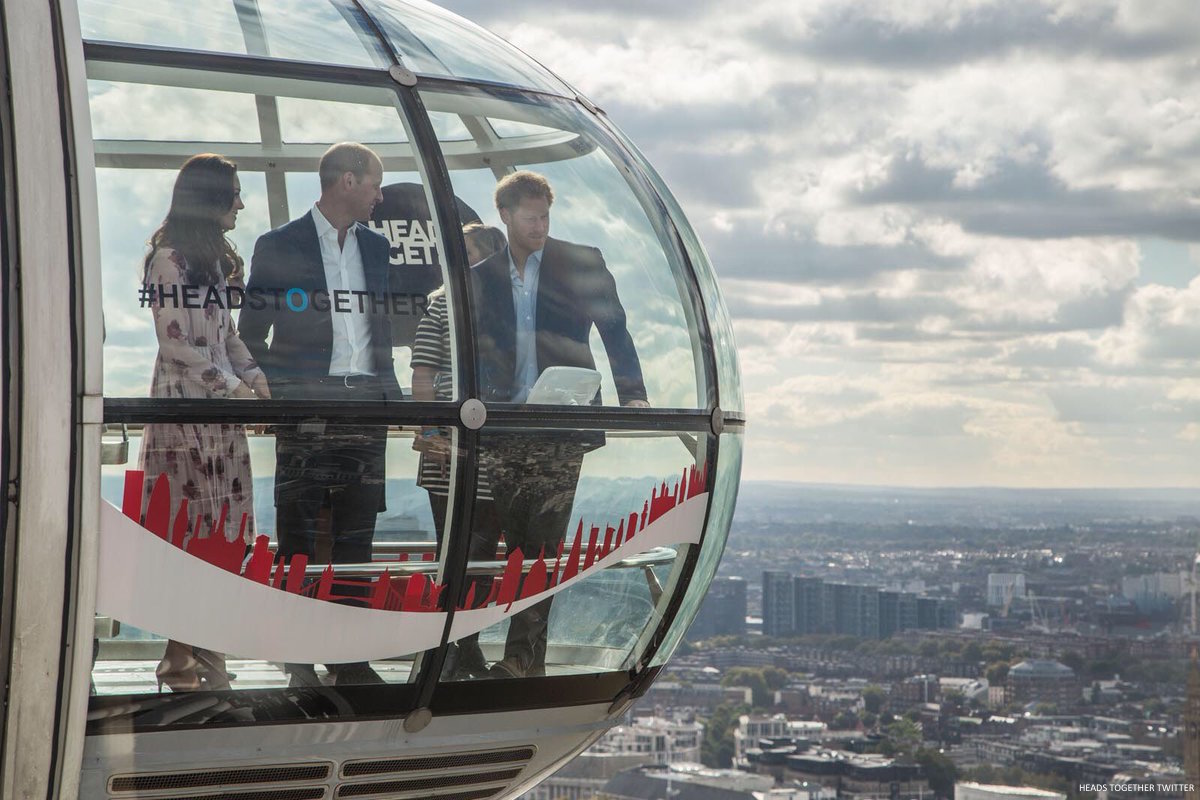 William, Kate and Harry riding the London Eye