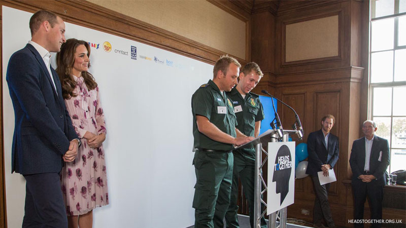 William, Kate and Harry at the World Mental Health Day event in London