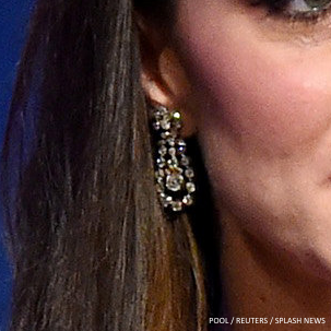 Kate Middleton wearing the Queens earrings