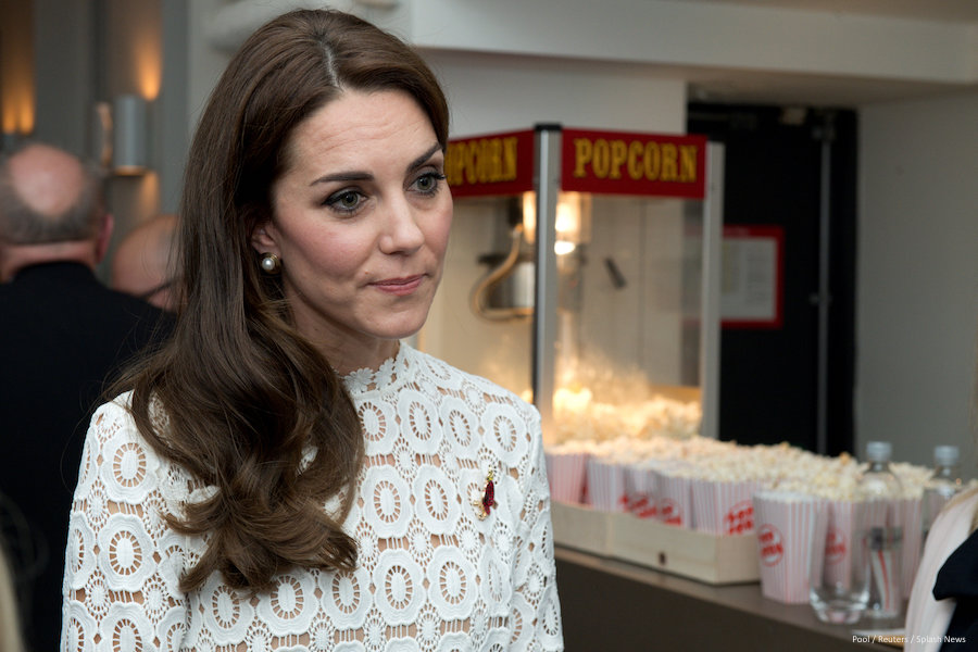 Kate Middleton wearing Oscar de la Renta earrings at the film premiere