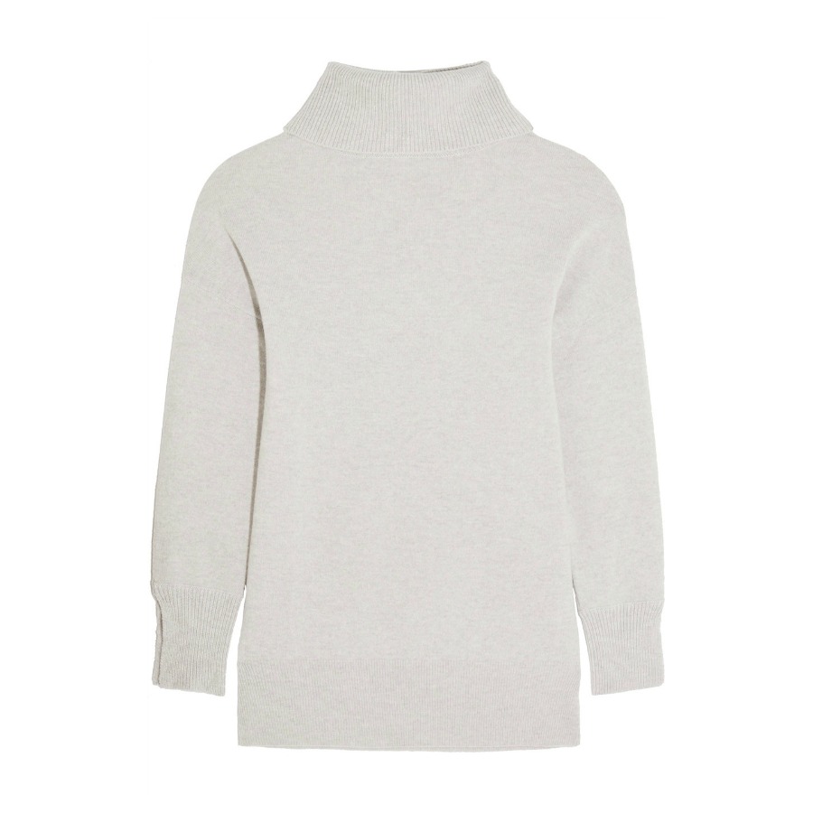 Iris & Ink Grey Cashmere Turtleneck Sweater