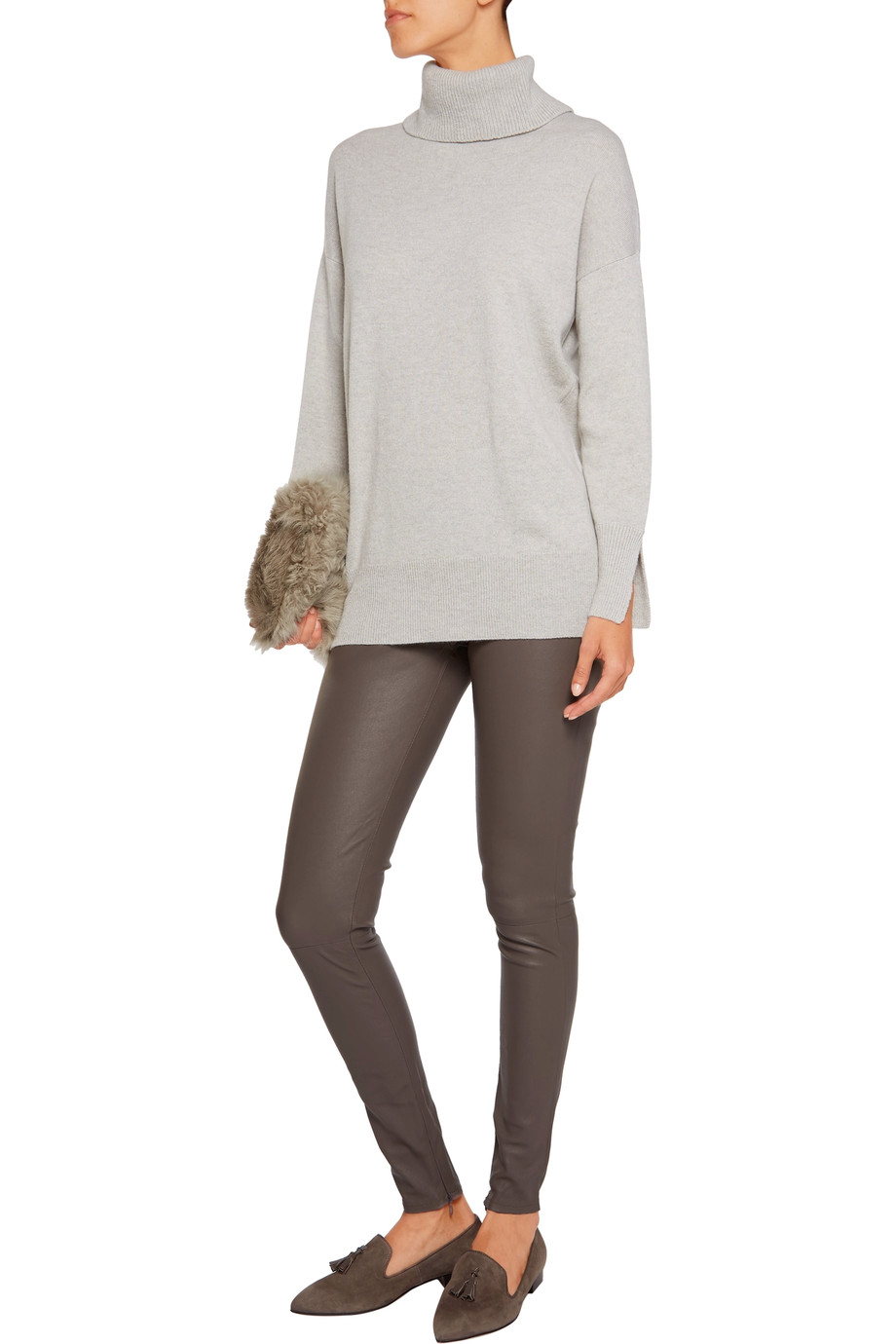 The Iris & Ink Grace Turtleneck Sweater in Grey