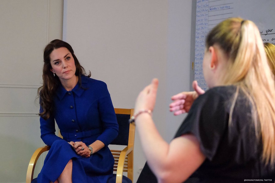 Kate Middleton chatting with staff and patients at the Anna Freud Centre