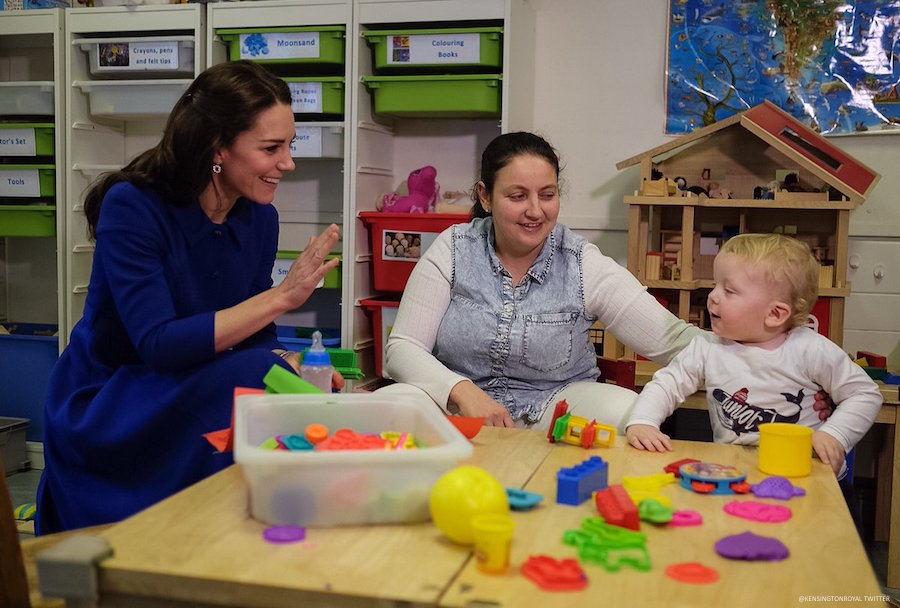 Kate Middleton playing with staffchildren at the Anna Freud Centre