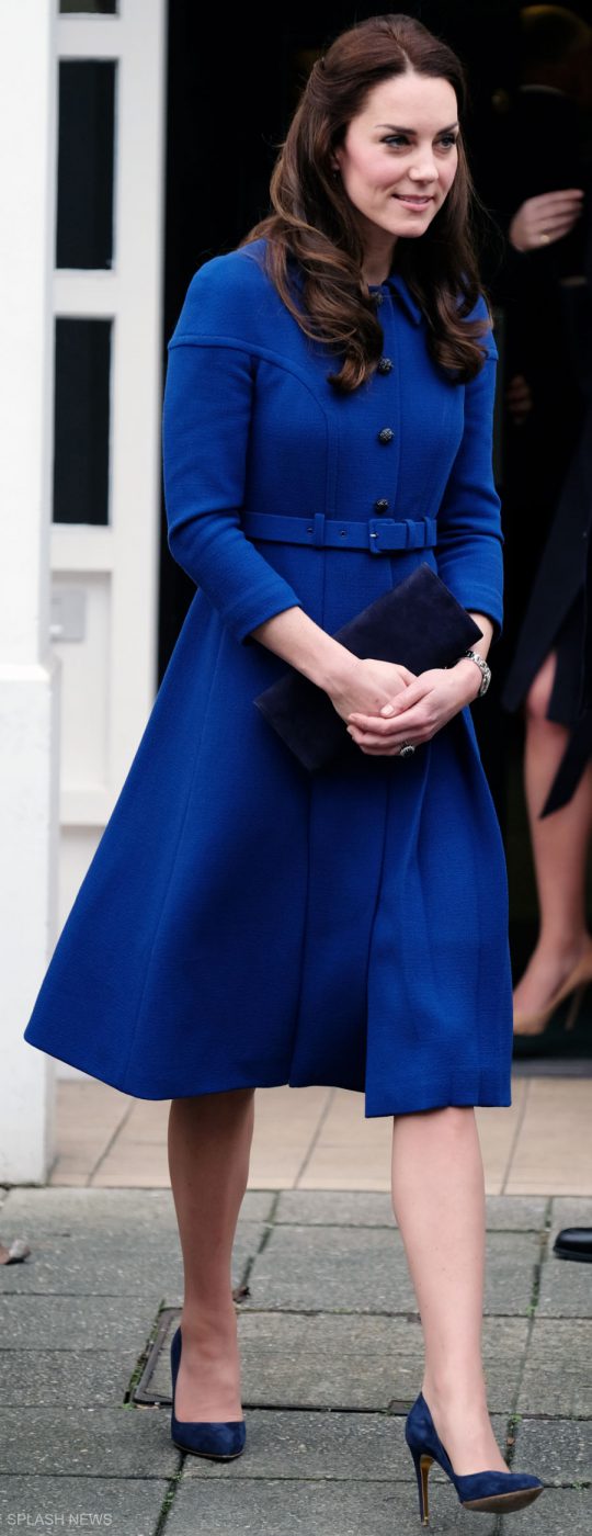 Kate Middleton wearing the Eponine Blue Coat Dress