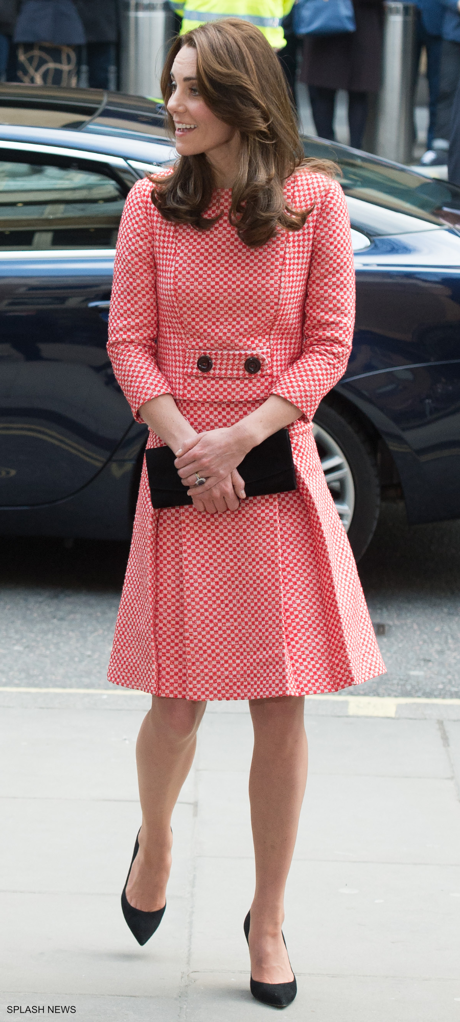 Kate Middleton visiting XLP London wearing Eponine London