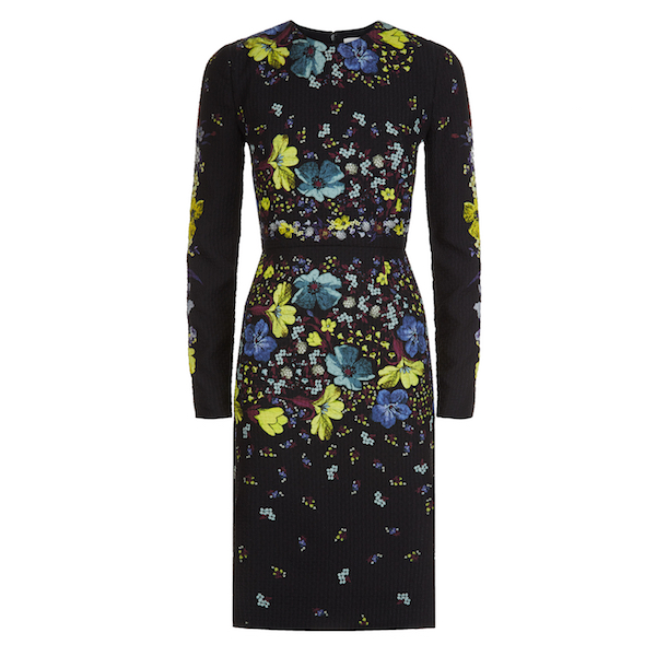 Erdem Evita Lilly Collage Dress in Black & Floral