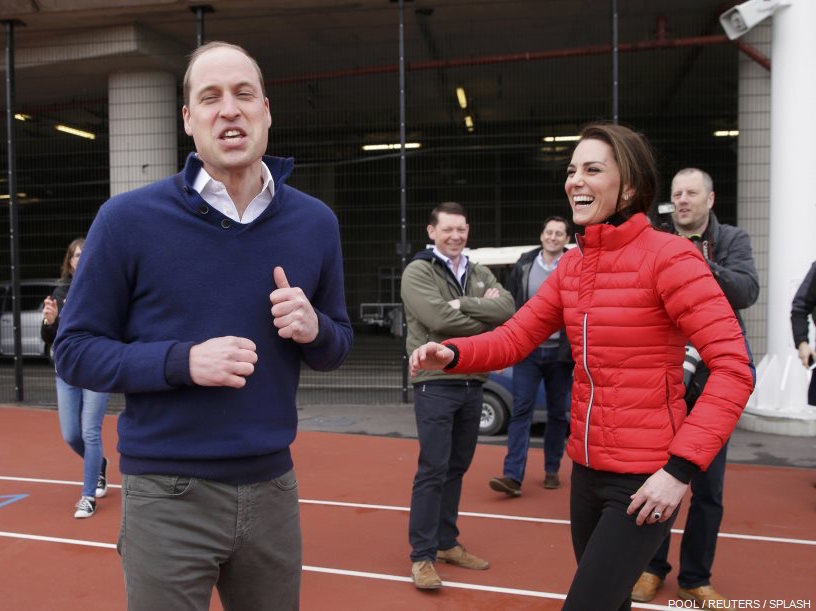 William, Kate and Harry attends a marathon training day