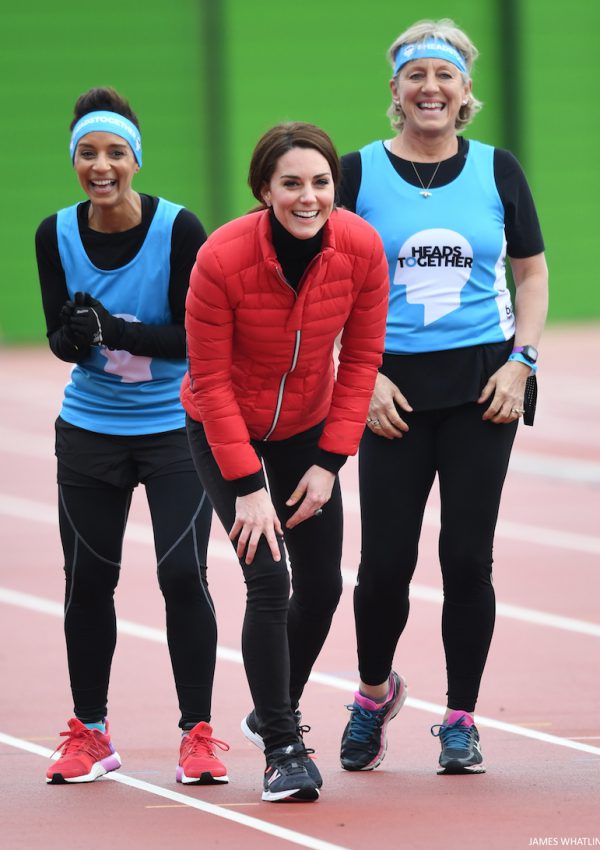 Kate Middleton wears New Balance trainers/sneakers during a marathon training day