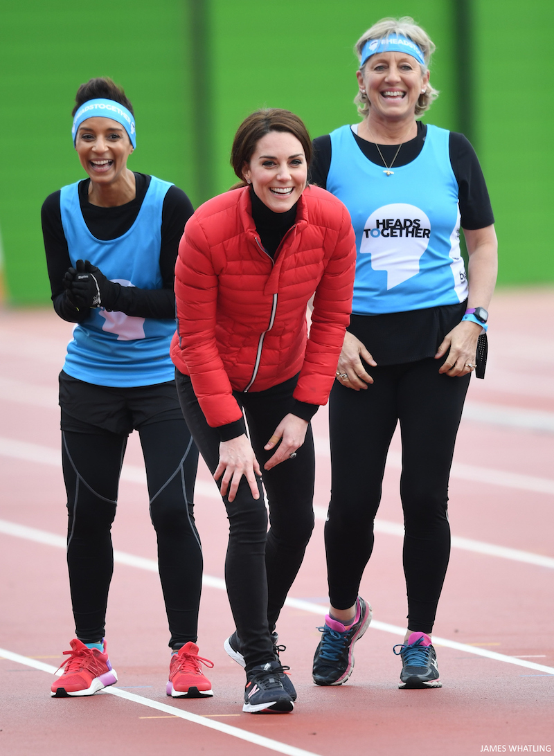 Kate Middleton wears New Balance trainers/sneakers during a marathon training day