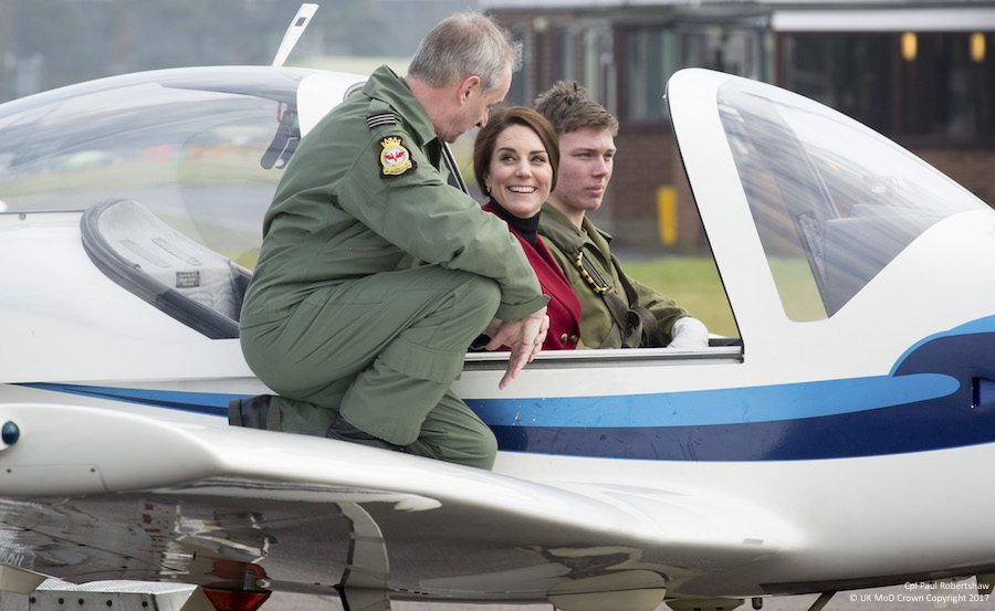 Duchess of Cambridge in a Tutor Plane