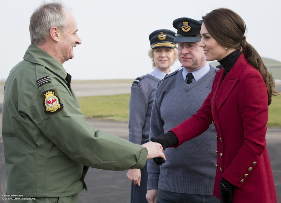 Kate Middleton meets with the RAF air cadets