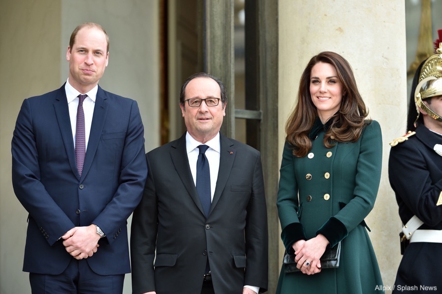 The Duke and Duchess of Cambridge meet with President Hollande in Paris