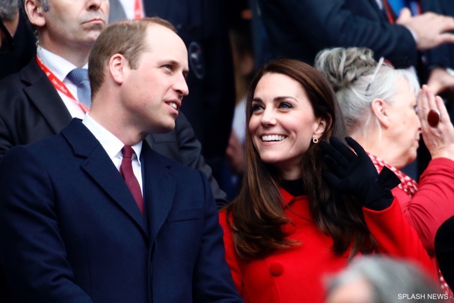 Prince William, Duke of Cambridge and Catherine, Duchess of Cambridge attend the RBS Six Nations match between France and Wales at Stade de France in Paris, France.