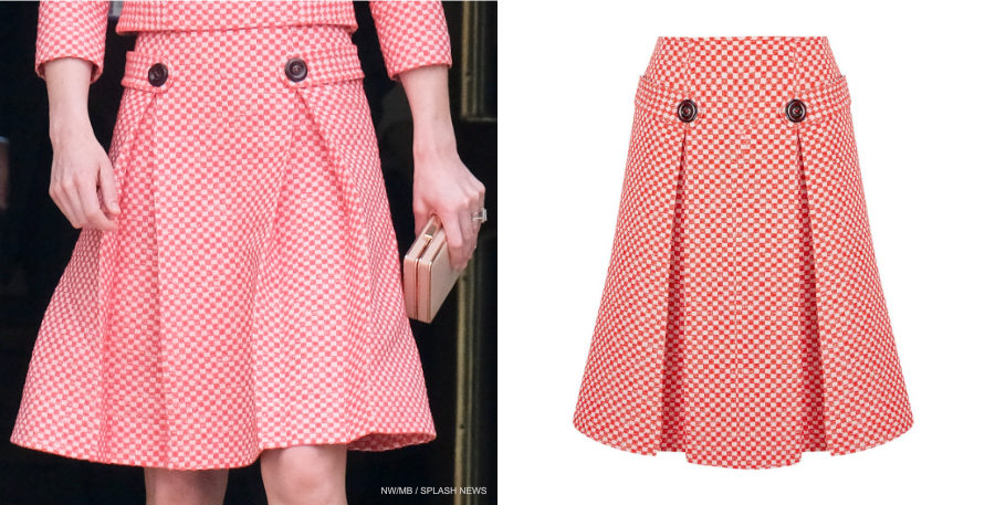 Kate Middleton wearing the pink Eponine London skirt