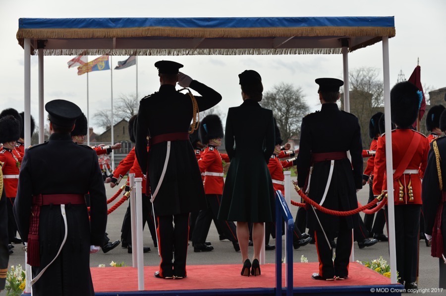 William and Kate hand out shamrocks to the Irish Guard to celebrate St Patrick's Day 2017