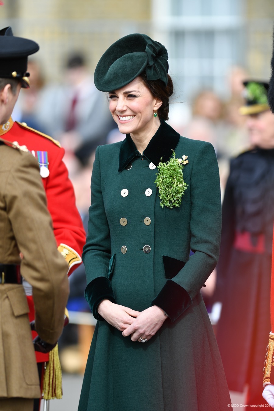 Kate in green Catherine Walker coat for annual St. Patrick’s Day parade