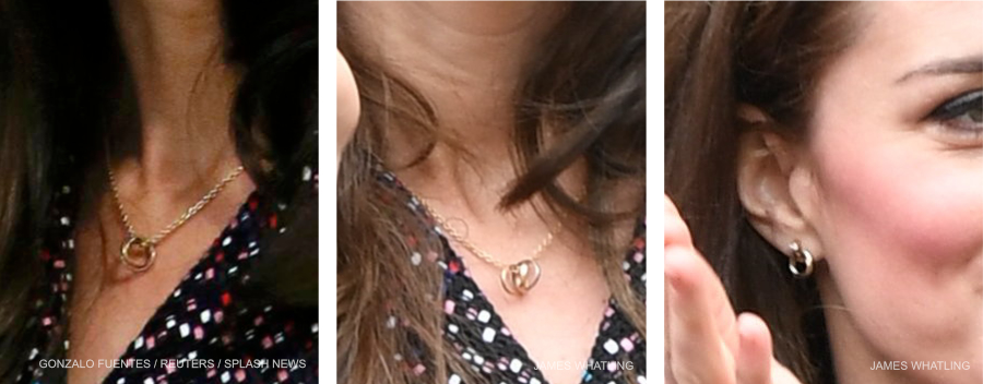 Kate Middleton's Cartier Trinity necklace and earrings