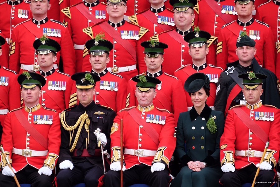 William and Kate hand out shamrocks to the Irish Guard to celebrate St Patrick's Day 2017